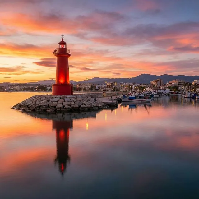 Atardecer Faro Rojo